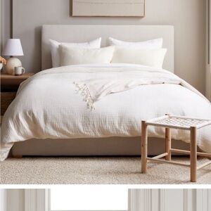 NWT QUINCE Organic Airy Gauze Duvet Cover Full/Queen Ivory 4862